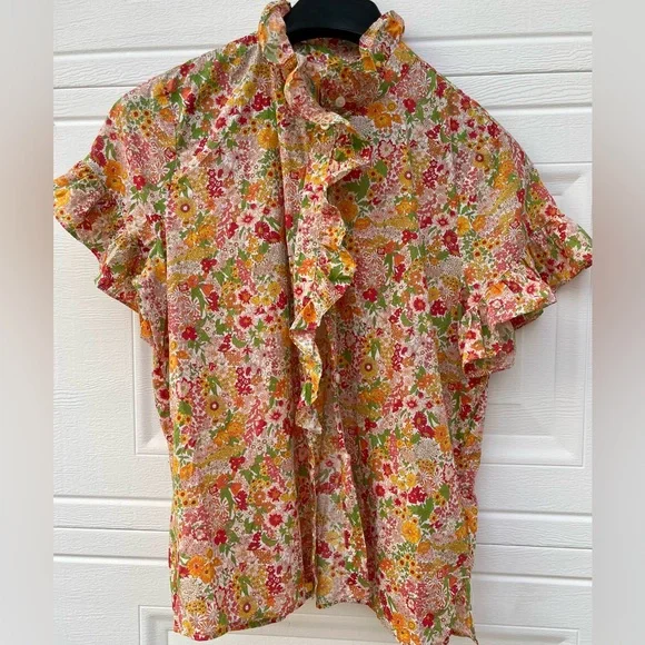 J. Crew Short-sleeve cottage top in Liberty® Margaret Annie fabric - Picture 2 of 6